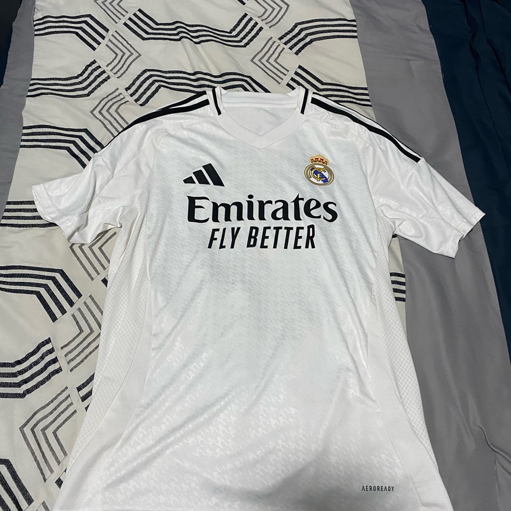 Adidas White and Black Soccer Jersey